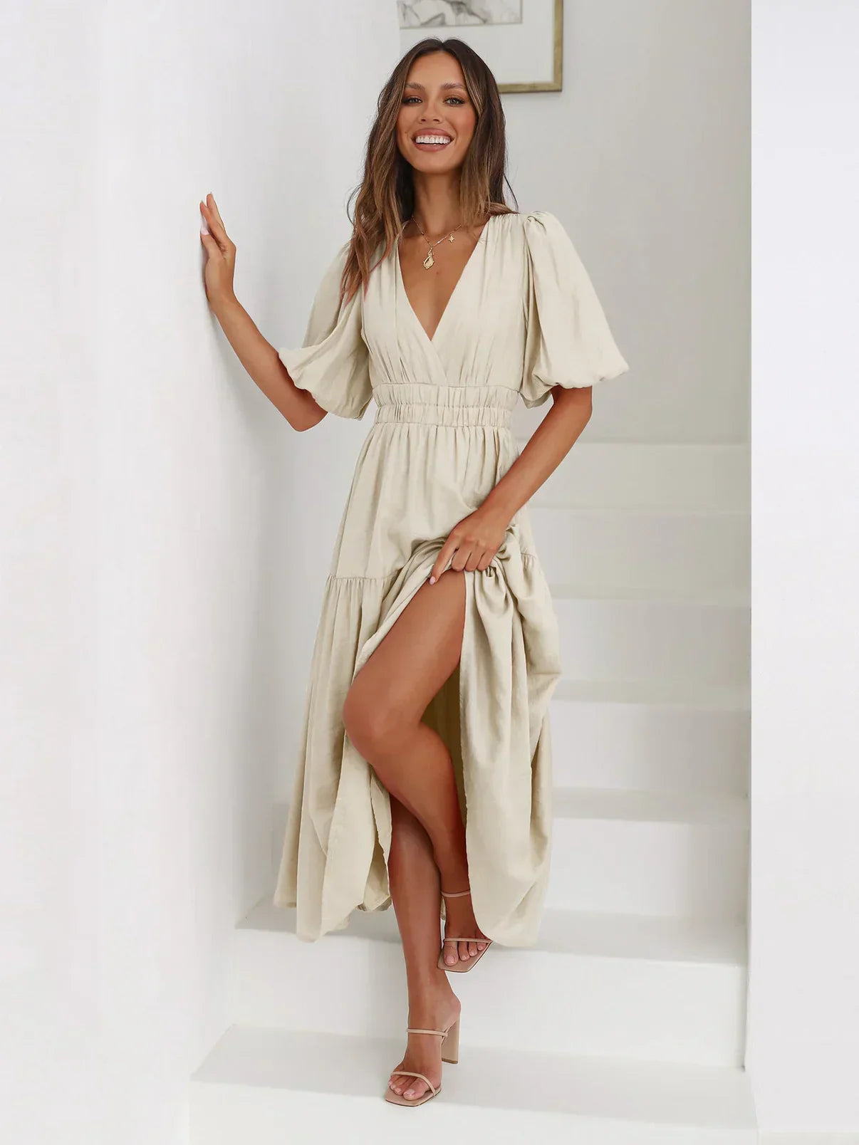 Selvani™ Dress with Puff Sleeves