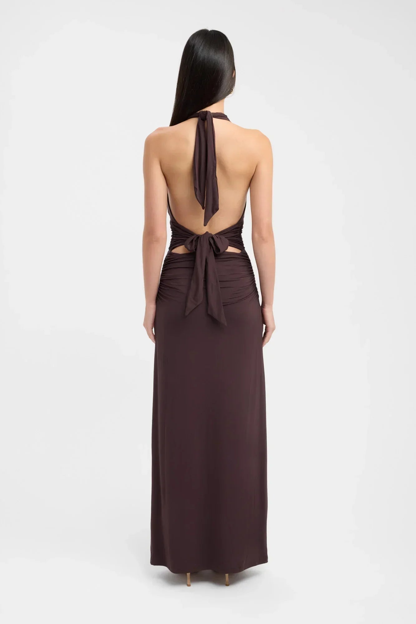 Serena™ – Elegant Maxi Dress with V-Neck and Ruching