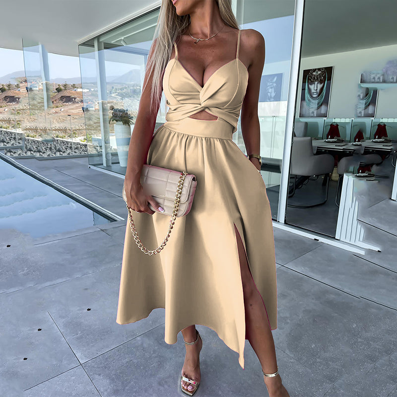 Renaya™ – Elegant Midi Dress with Corset Top
