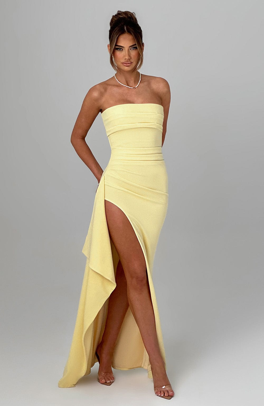 Vireli™ Elegant Lemon Maxi Dress